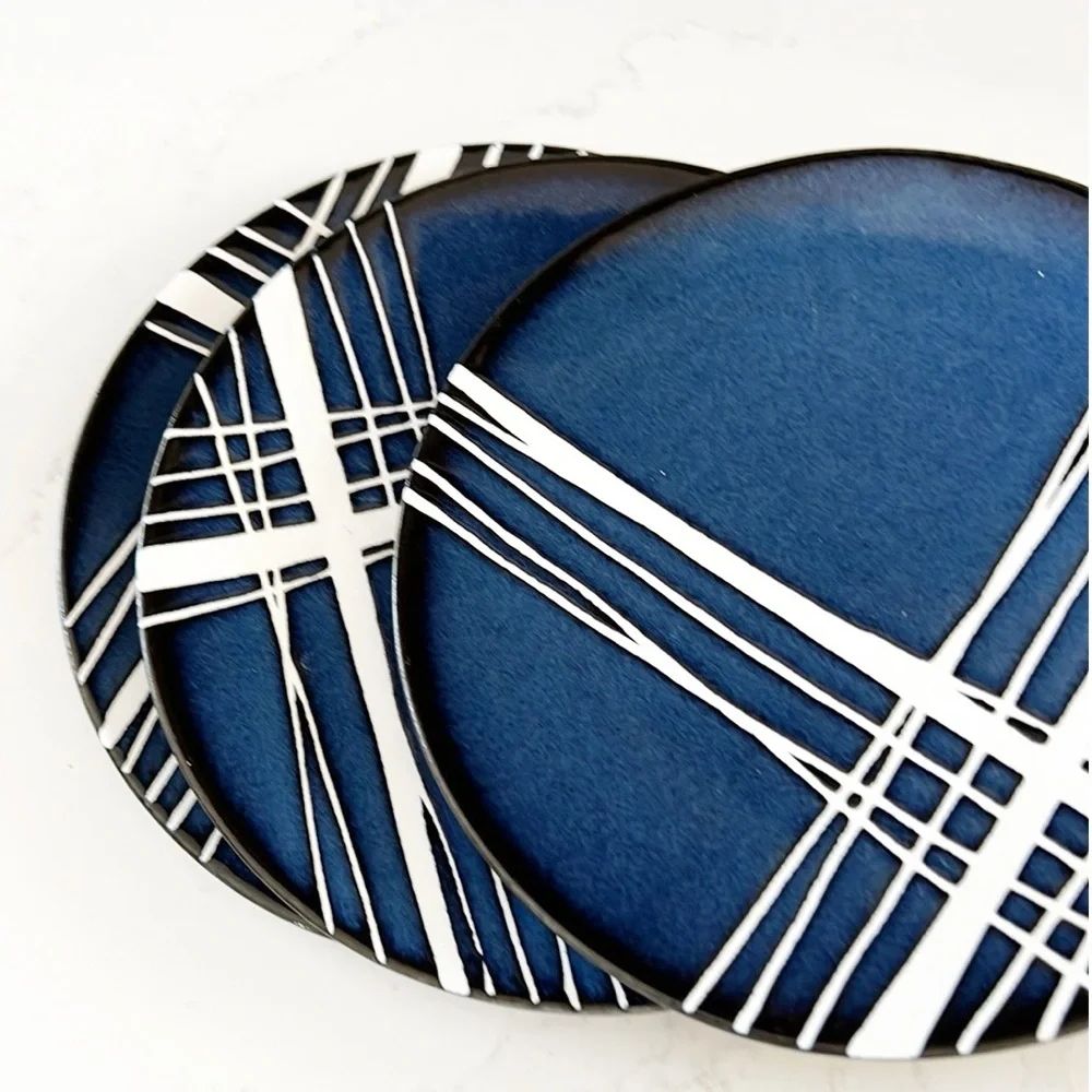 West Elm Deep Blue Ceramic Plate